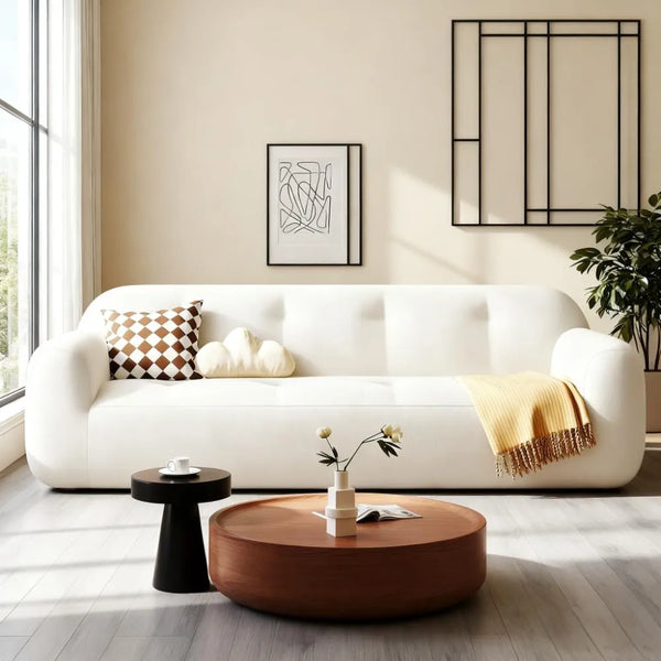85.8" Modern 3-Seater Boneless Chenille Cloud Sofa